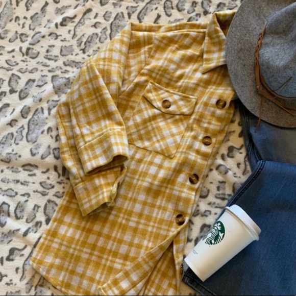 New Plaid Stripe Flannel Shirt Top Shacket Jacket - Picture 3 of 10